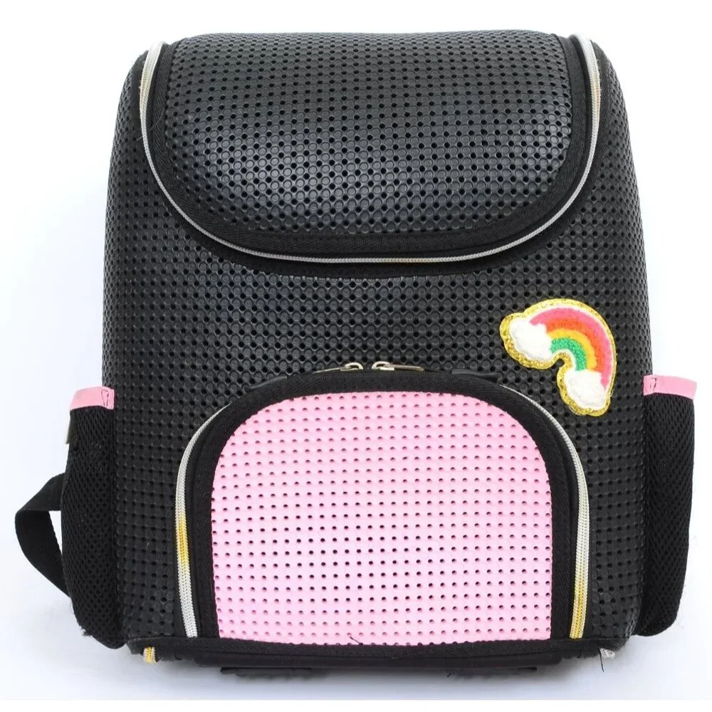 LIGHT + NINE Student Backpack, Rainbow Pink Daypack Carry-On Travel Luggage